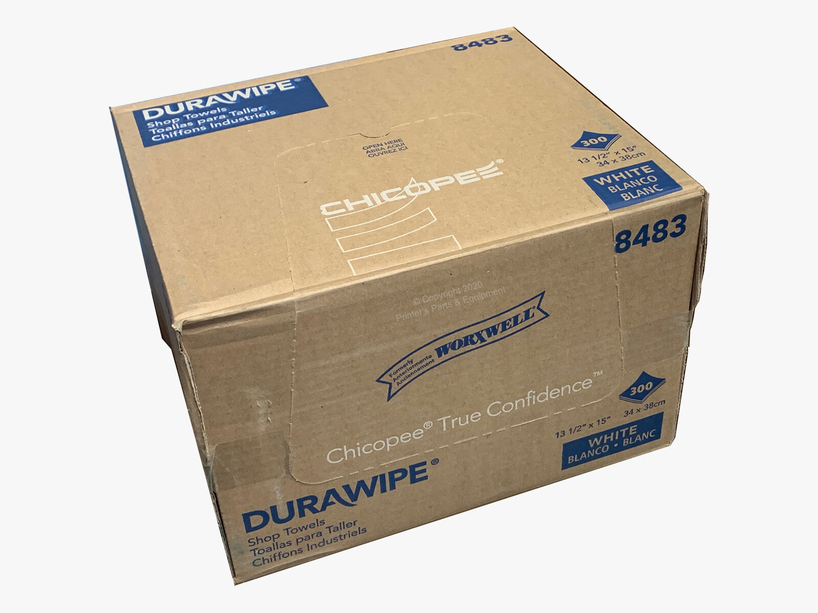 Durawipe Shop Towel White (13″ x 15″) 300 Wipes per Case (Flat) 8487
