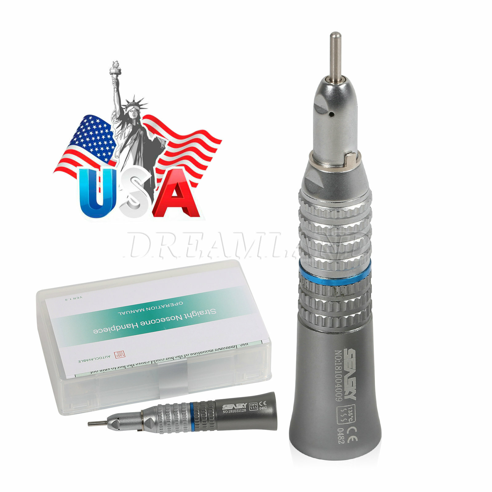NSK Style Dental Slow Low Speed Handpiece Straight Contra Angle Air Motor USA YP