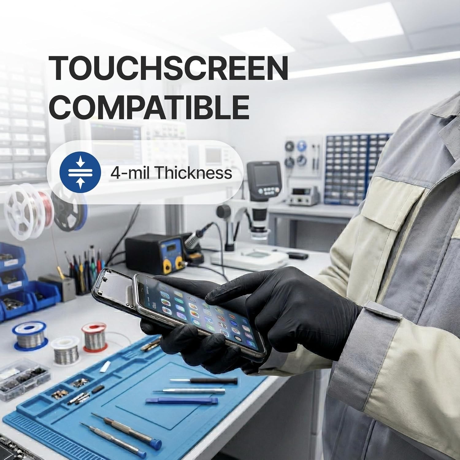 Vinyl Synthetic Exam Gloves, 4 Mil, Latex-Free 100 Count for Medical & Food Prep
