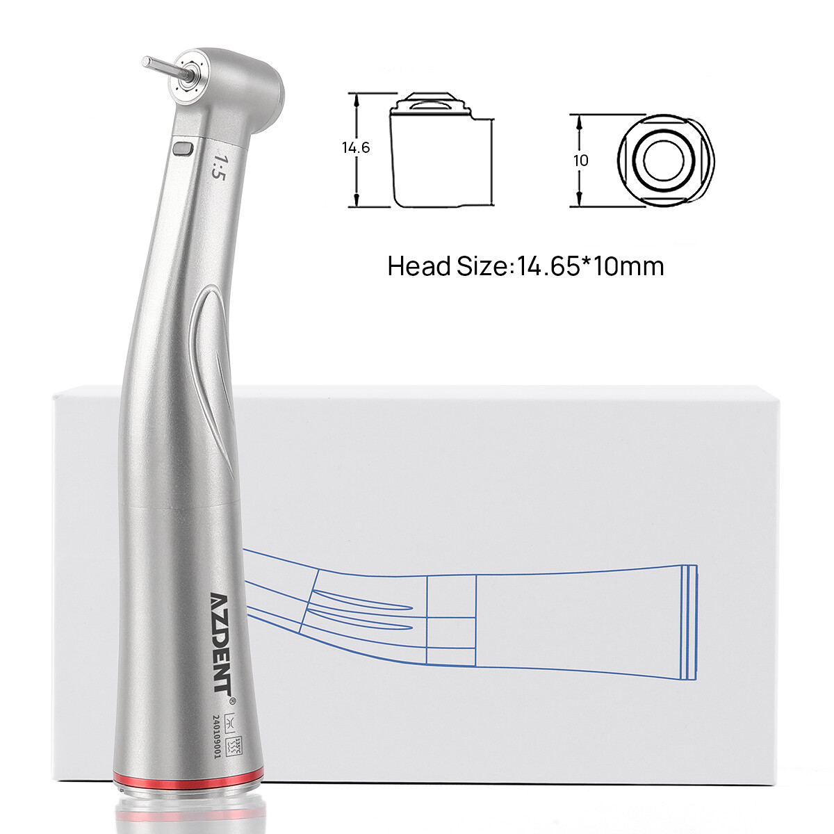 Dental 1:5 Fiber Optic LED Increase Contra Angle Handpiece Fit Electric Motor