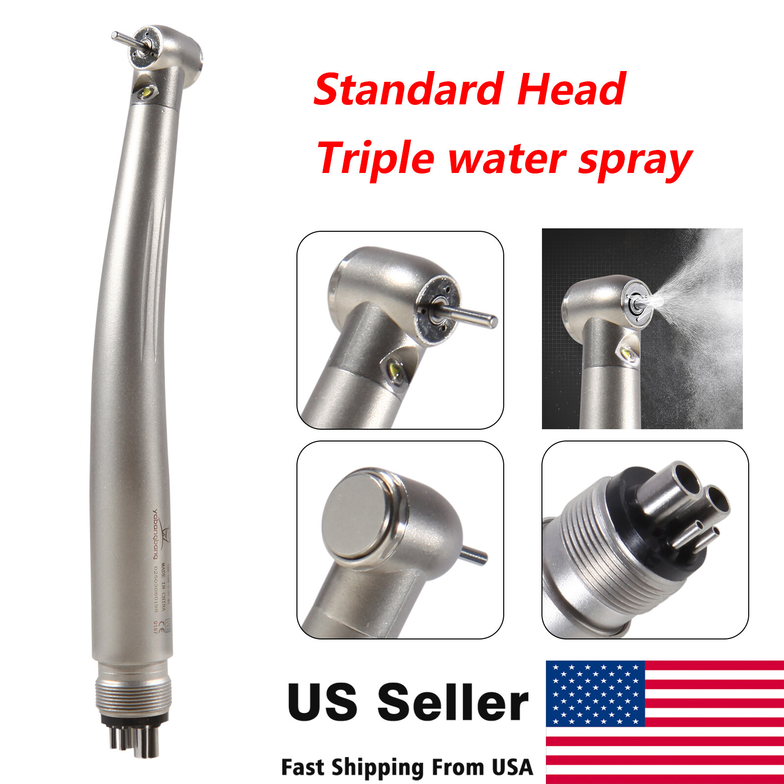 Dental LED E-generator High Speed Handpiece Standard Head/Large Torque 4 Hole YB