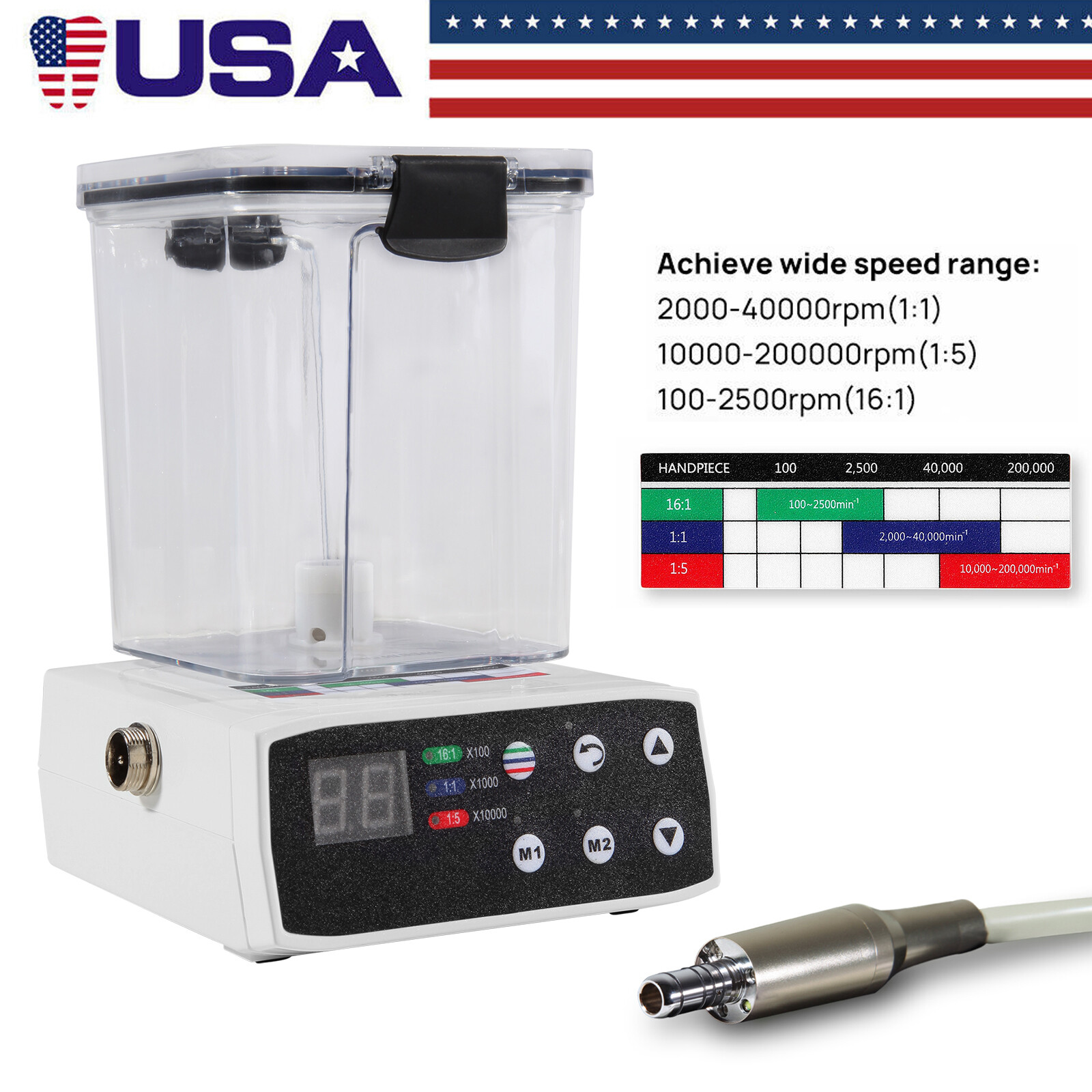 Brushless Dental LED Electric Motor Micro Motor LED E-type Fit NSK 1:5 1:1 16:1