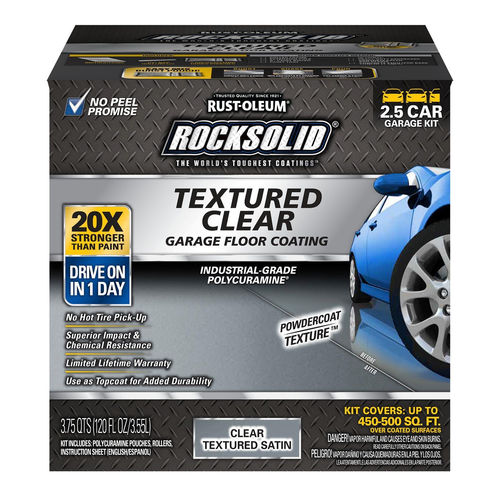 RockSolid Polycuramine Textured Clear Top Coating Kit, Satin, 90 Oz – 317382