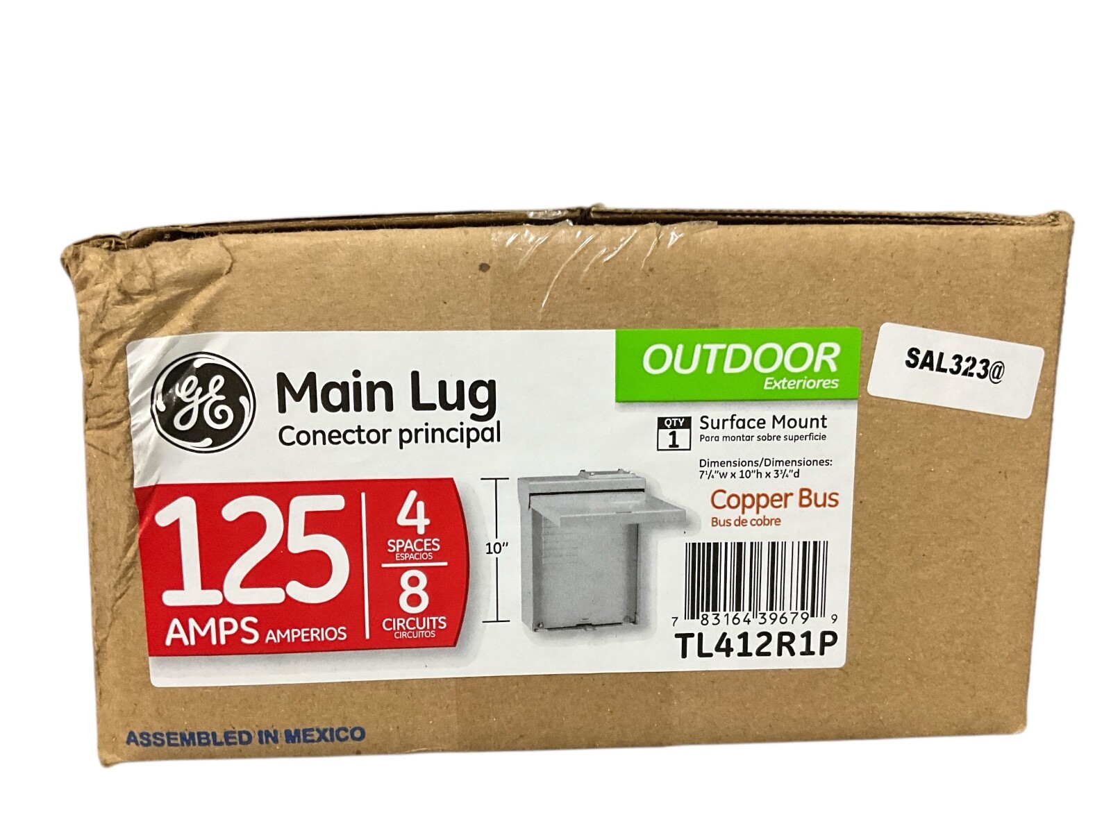 GE TL412R1P PowerMark Plus 125Amp 4Space 8Circuit Single-Phase Main Lug