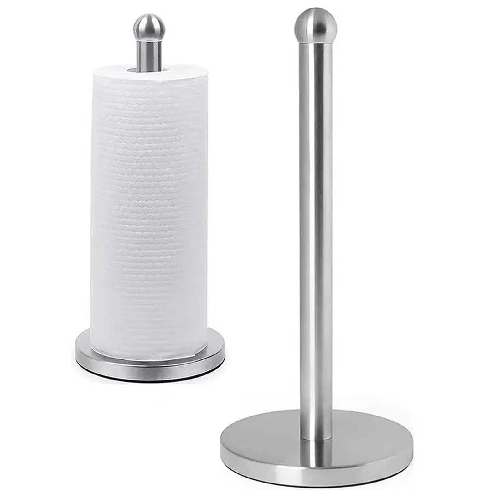 Silver Paper Towel Holder Brushed Nickel Standing Paper Towel Holder Countert…