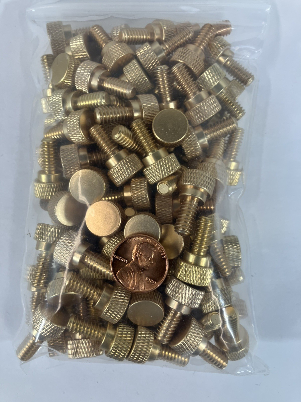 1/4-20 x 1/2″ Knurled Thumb Screws 100 Pieces Aluminum Gold Anodized Finish