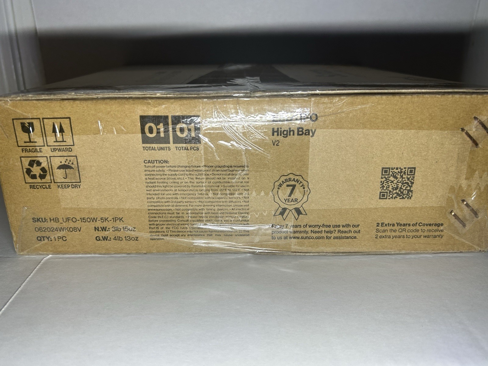 Sunco LED UFO High Bay V2 150W 5000K Daylight 21000 Lumens HB_UFO-150W