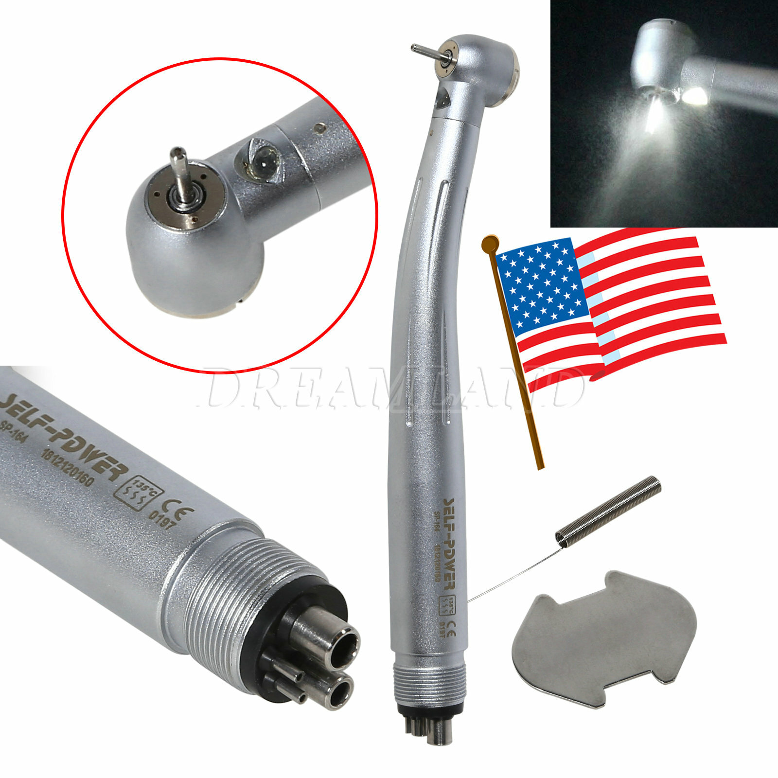 NSK Style Dental LED E-generator Turbine/High Speed Handpiece with Quick Coupler