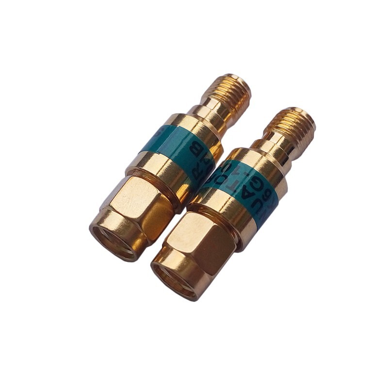 2pcs Gold SMA-JK Attenuator Frequency DC-6GHz 2W SMA RF Attenuator 20db