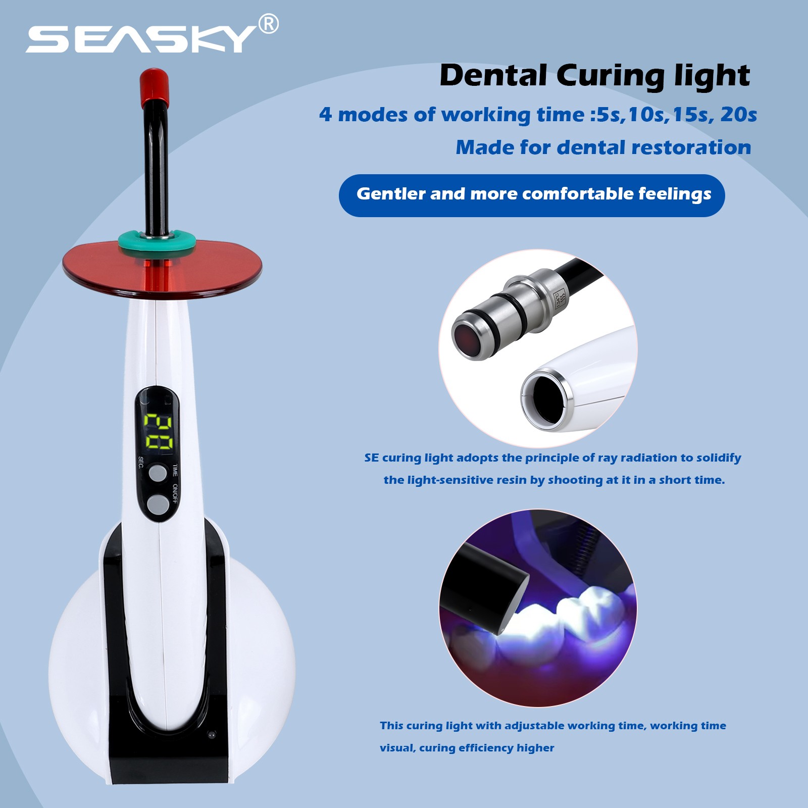 Woodpecker Style Dental 5S Curing Lamp Cure Light ILed 1500mW/cm2