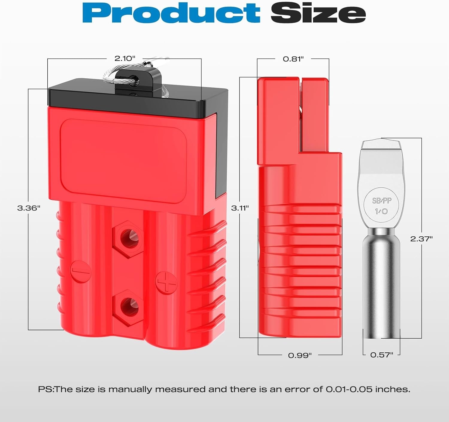 Connector 175AMP 1/0AWG Battery Quick Connect W/Hard Cover 12V-36V And