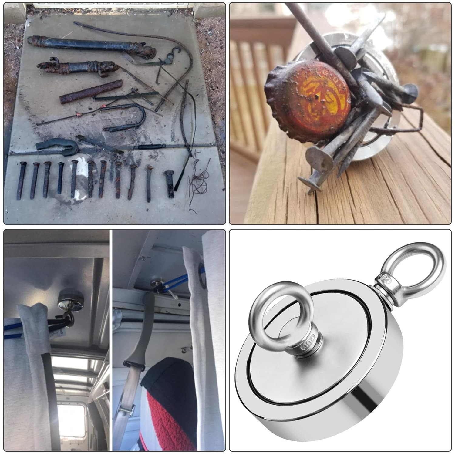 2625 lbsFishing Magnet Kit Double Sided Magnet Fishing Kit and Rope with Case US