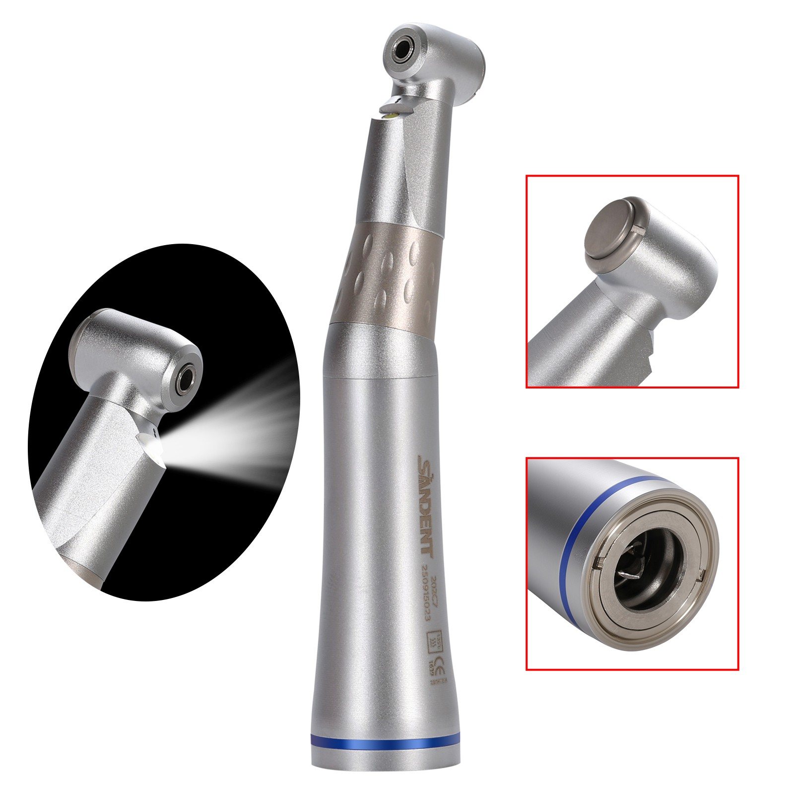 Dental 1:1 LED E-generator Fiber Optic Contra Angle Handpiece Fit KaV