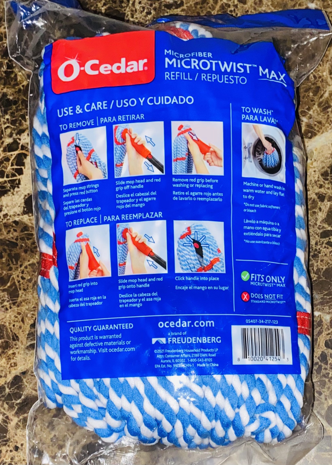 O-Cedar MicroTwist Max Microfiber Twist Mop Refill Lasts 3 Months Machine Wash