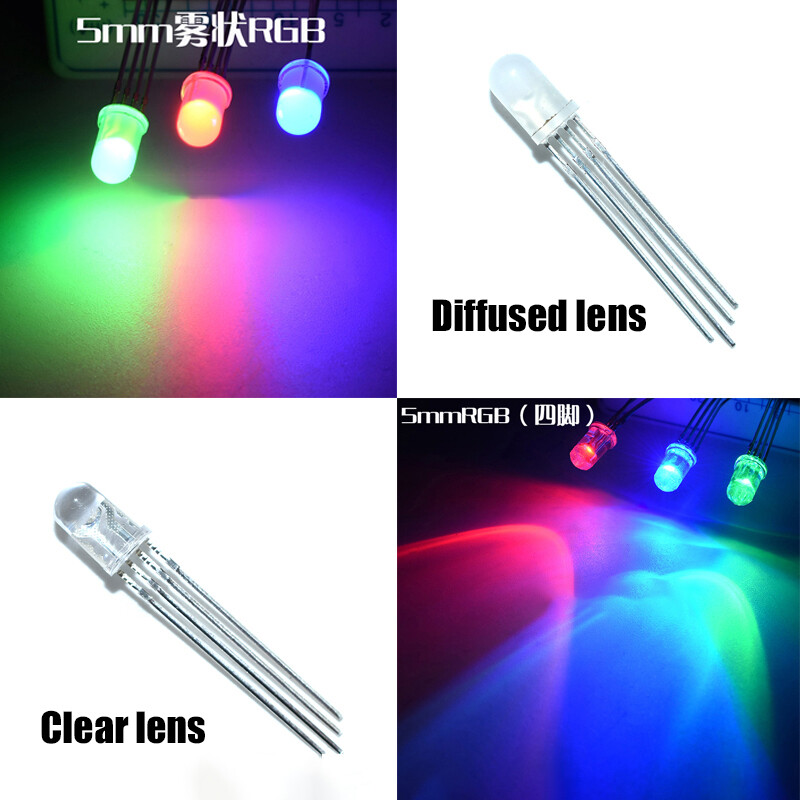 Ultra Bright LEDs 5mm White Clear Diffused Bulb Common Cathode / Common Anode