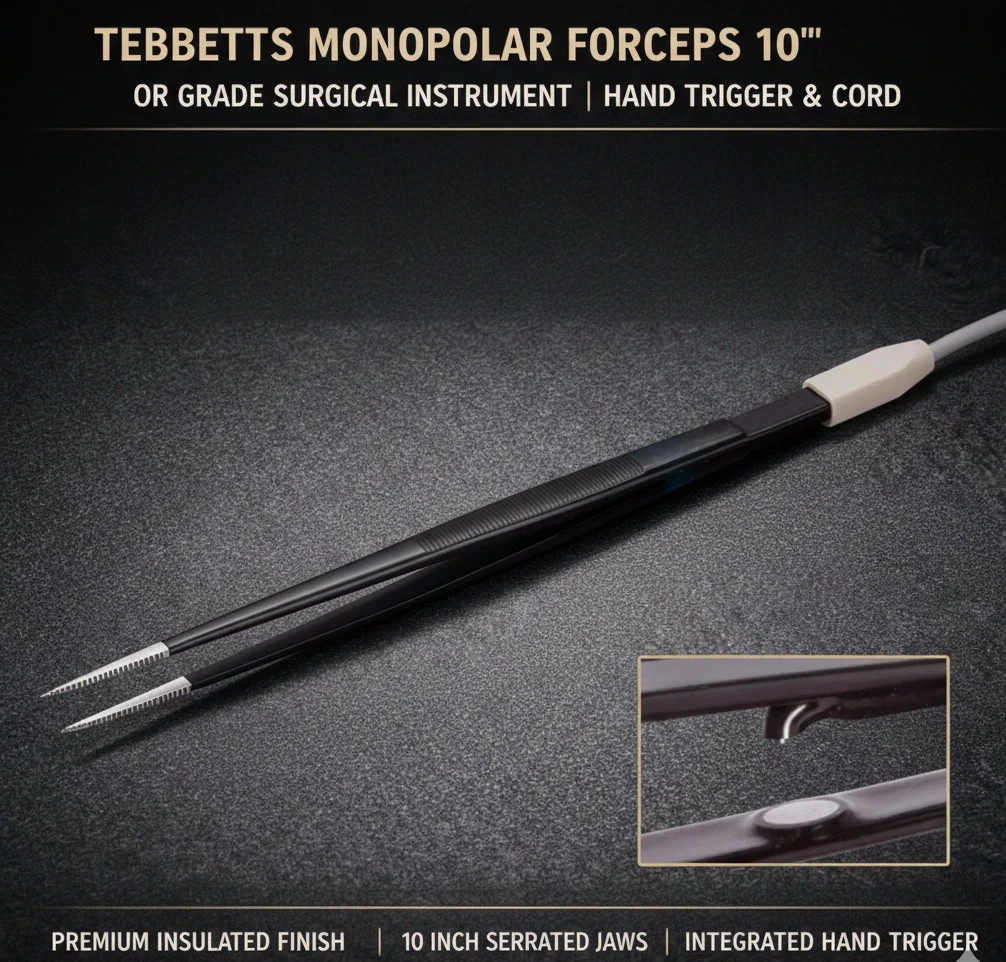 Monopolar Insulated Forceps Hand Activated Surgical Electrosurgery Instrument SS