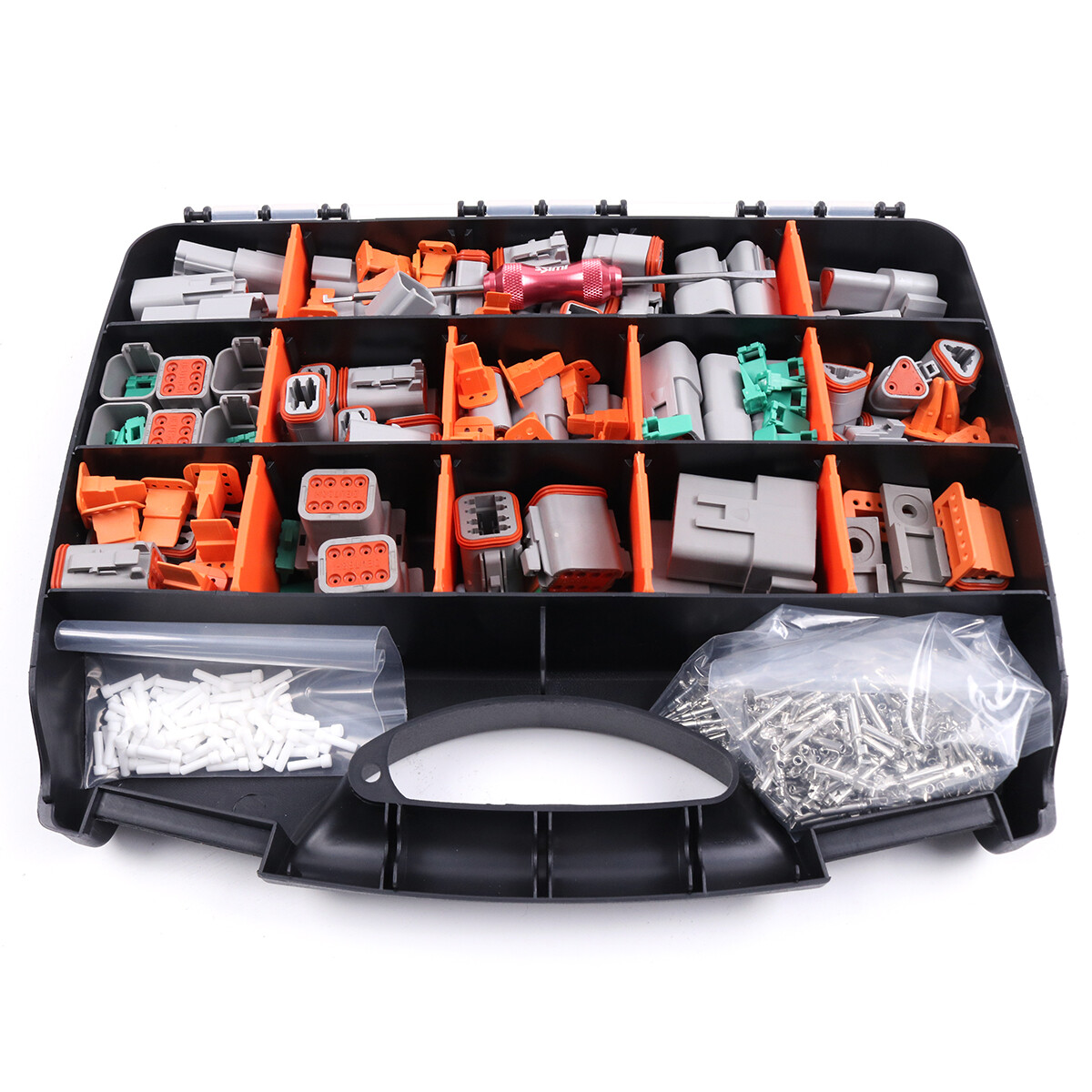 800 Pcs Deutsch DT Connector Kit w/SN-48B Crimp Plier Tool for 14 16 18 20 GA.
