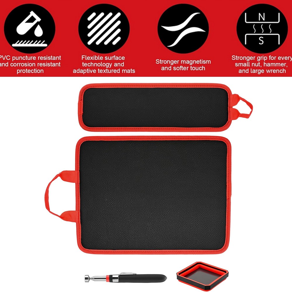 New 2 Magnetic Tool Mats & 1 Magnetic Parts Trays & 15 lb Telescoping Pickup Pen