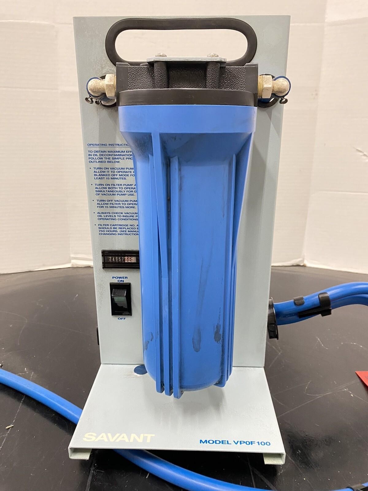 Savant VPOF100 / VPOF100-240 Oil Filter Recirculating Vacuum Pump, 240 Volts