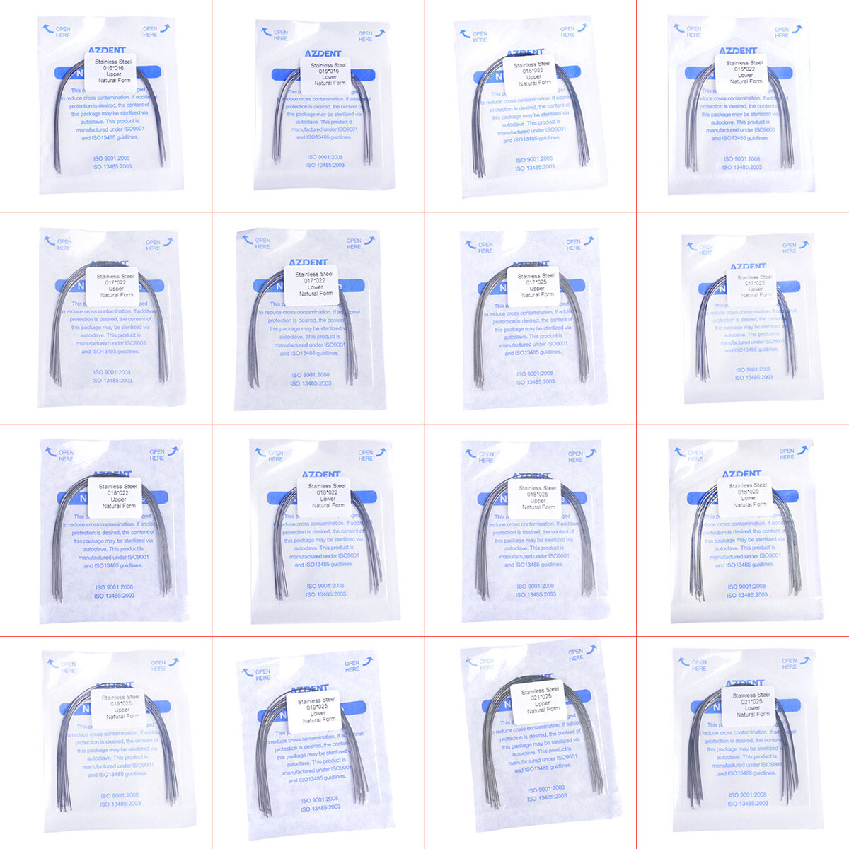 AZDENT Dental Orthodontic Arch Wires Ovoid/Nature tainles Steel Rectangular