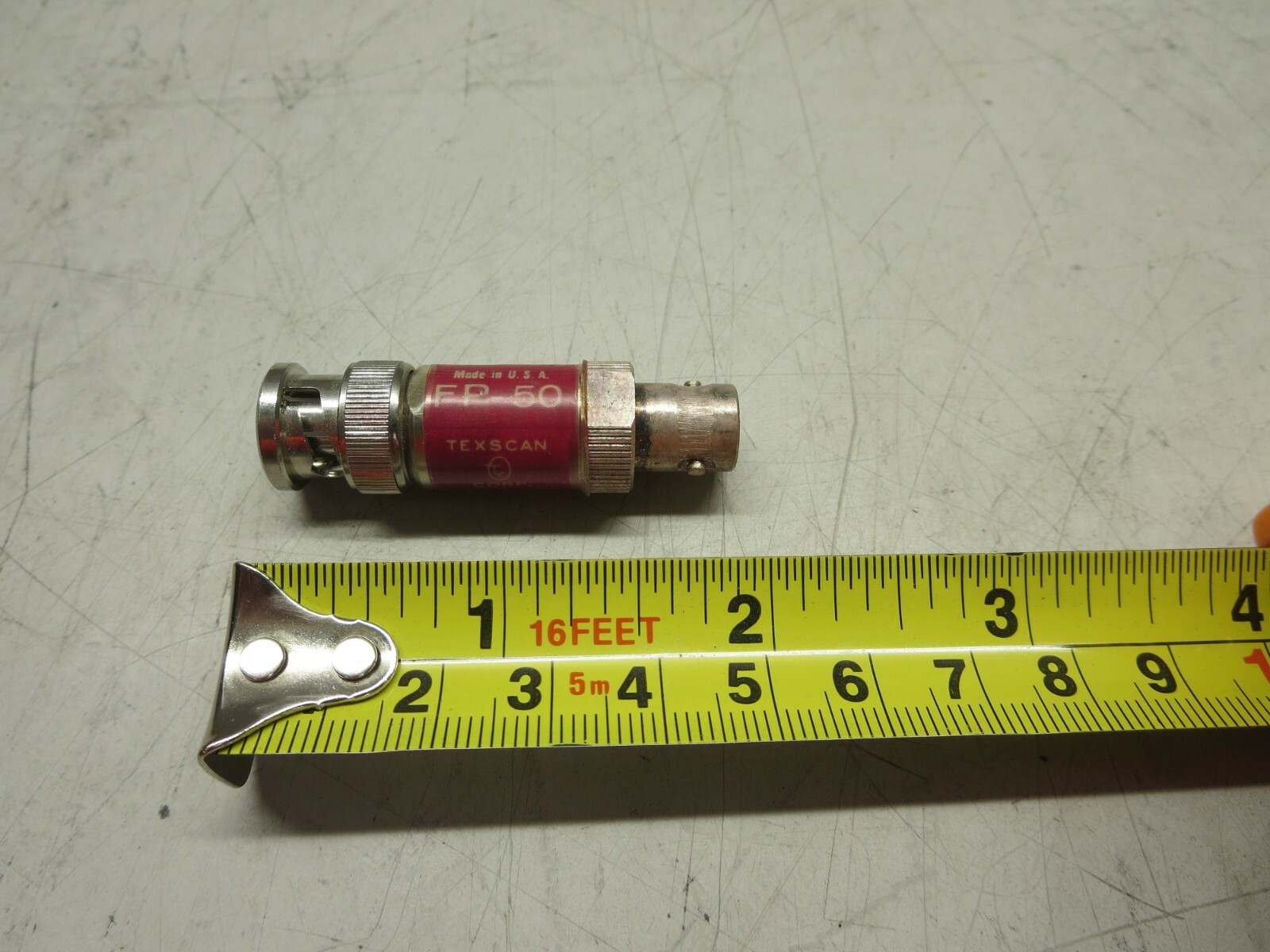Texscan, FP-50, RF Attenuator, 20 DB, +/- 0.4 DB, BNC M/F, 30 Mc – 1 Gc, Used