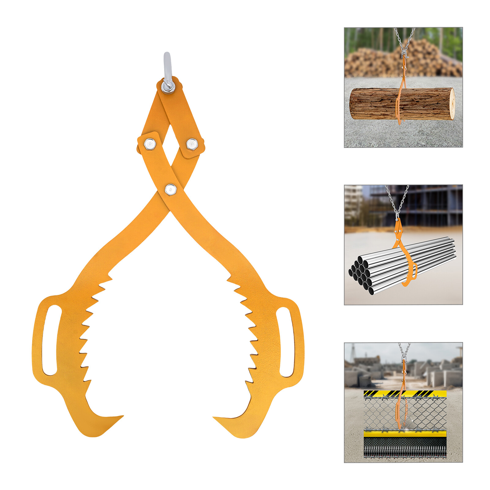 1000kg/2200Lbs 25″ Log Lifting Tongs Claw Hook Heavy Duty Grapple Timber Claw
