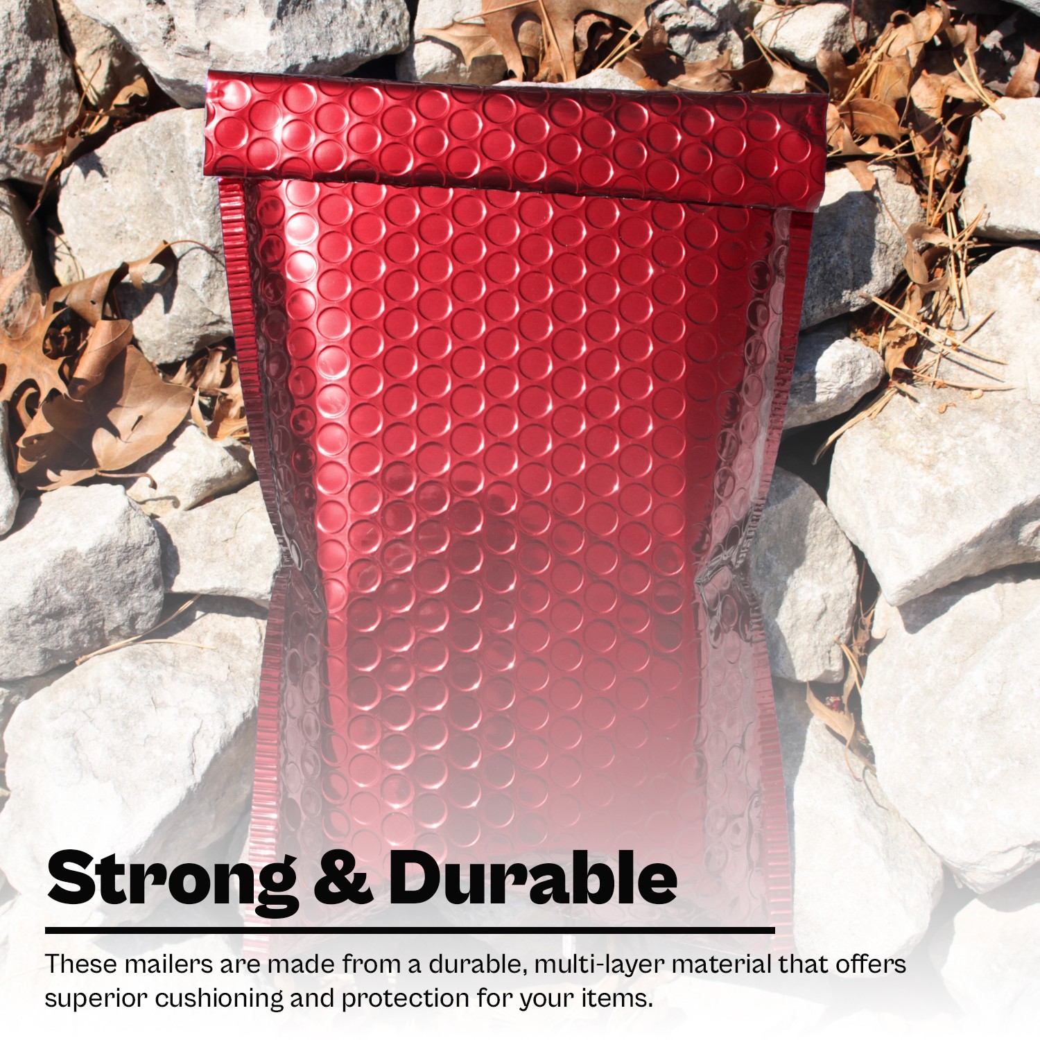 Glamour Red Poly Bubble Mailers 13.75″x11″ Durable Padded Envelope 50 Pack