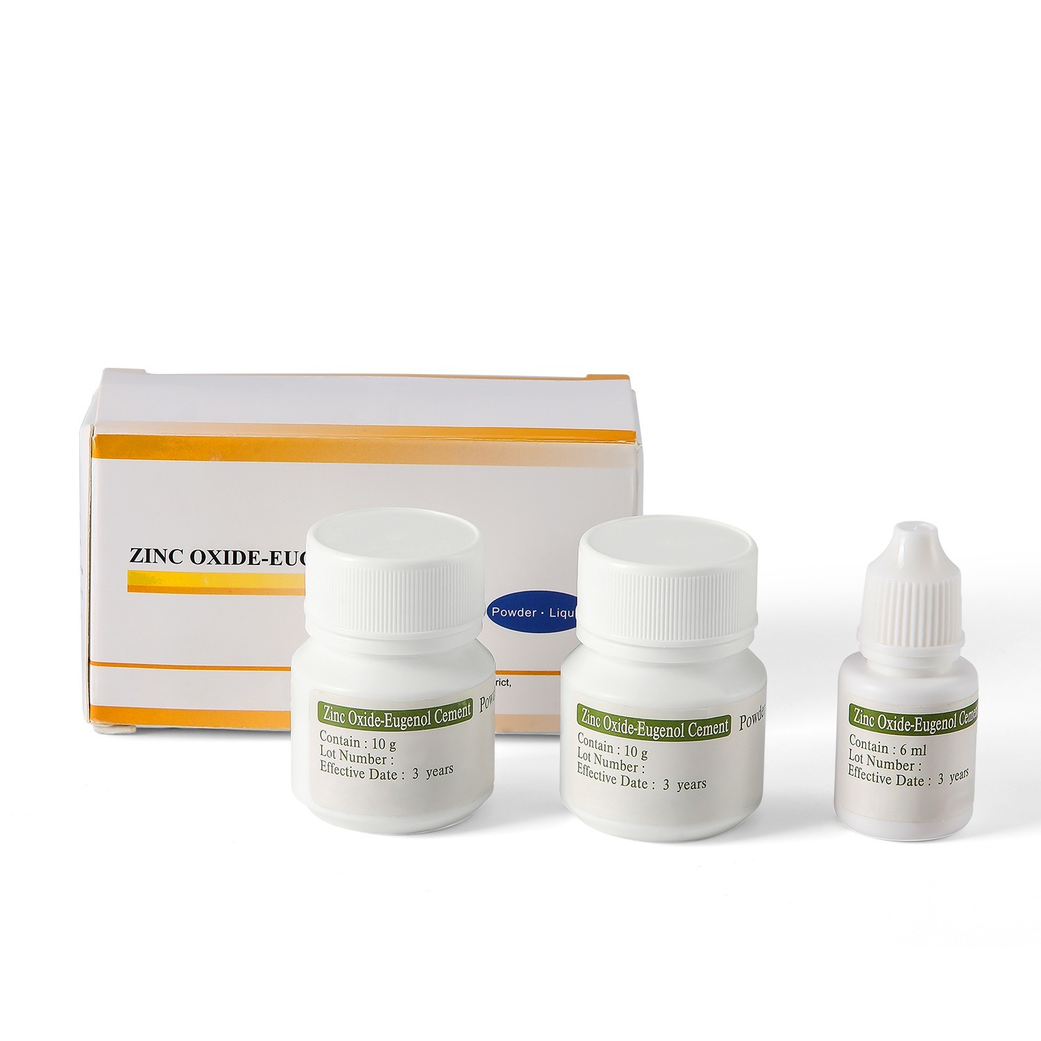 Dental Zinc Oxide Cement Tooth Filling Fixation Powder Liquid Set Primary Use