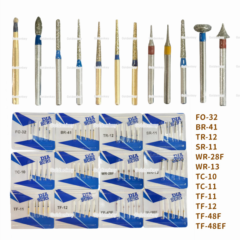 Dental Diamond Burs High Speed Handpiece Friction Grip DIA MANI TF TC TR WR BR