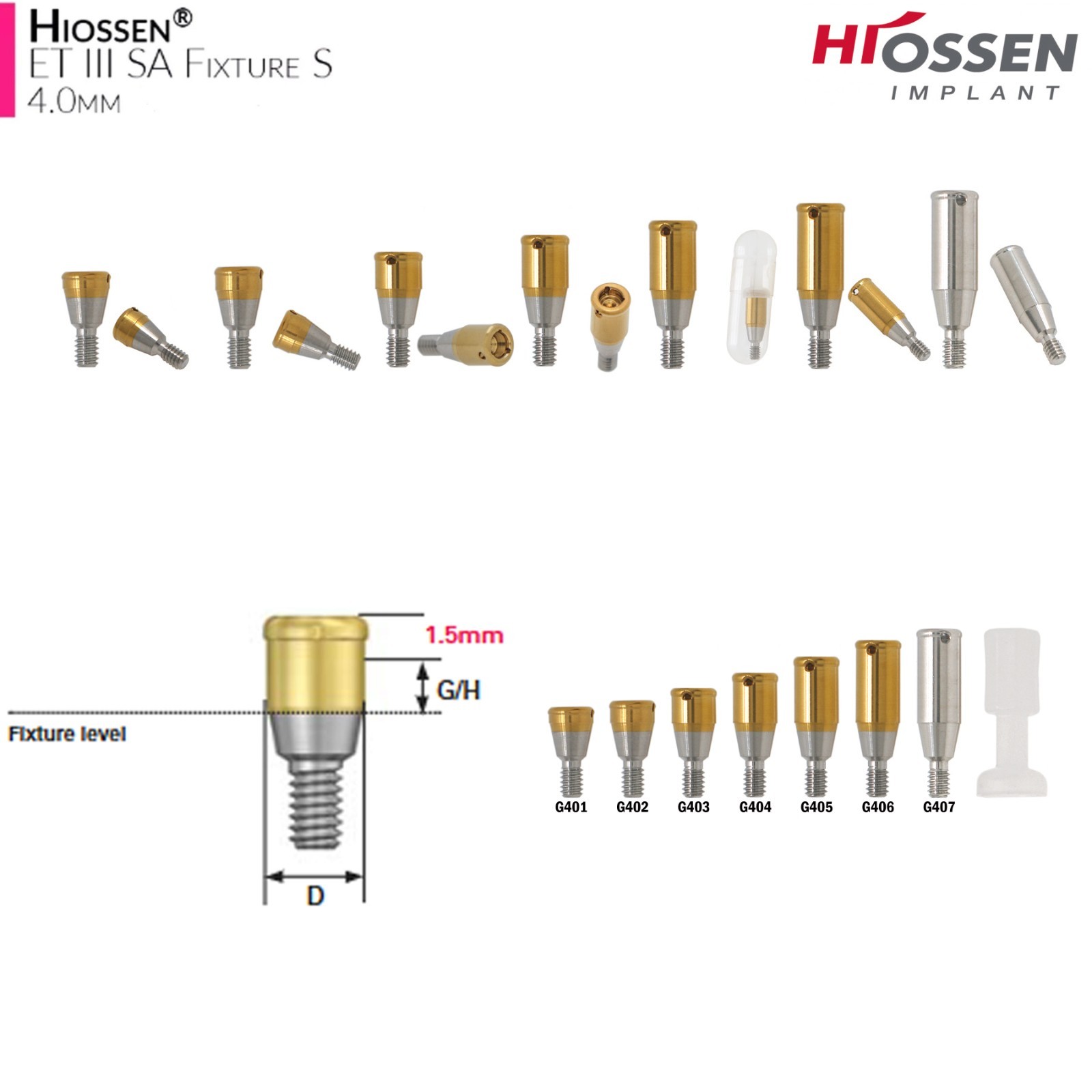 Fit Hiossen Locator/Healing Cap/Transfer lmpression Coping Open/Closed Abutment
