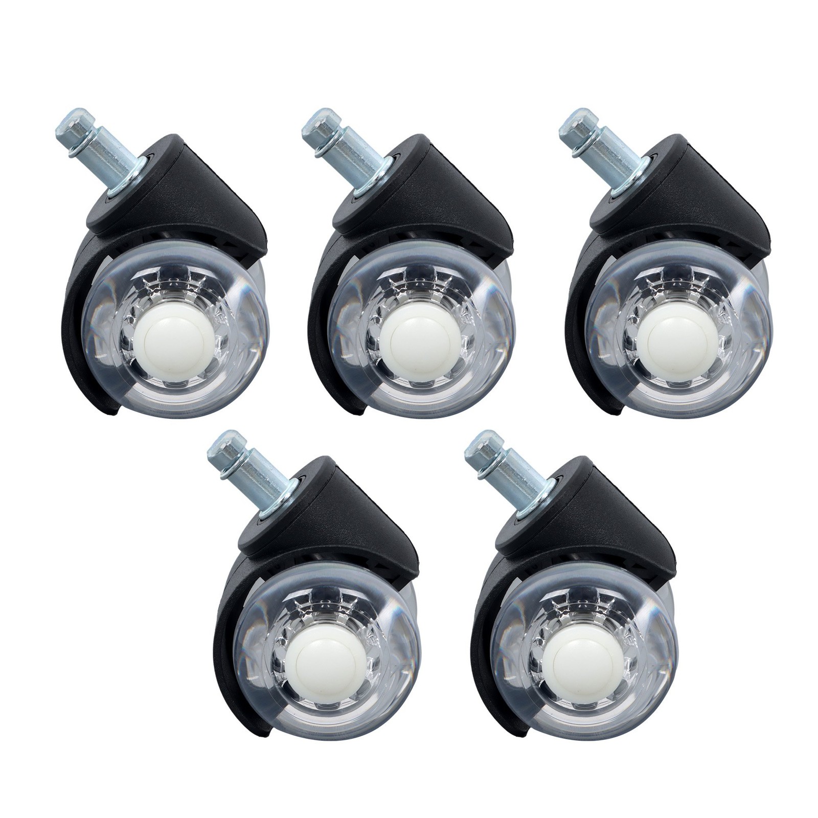5PACK Office Chair Caster Rubber Swivel Wheels Replacement Heavy Duty 2 inch