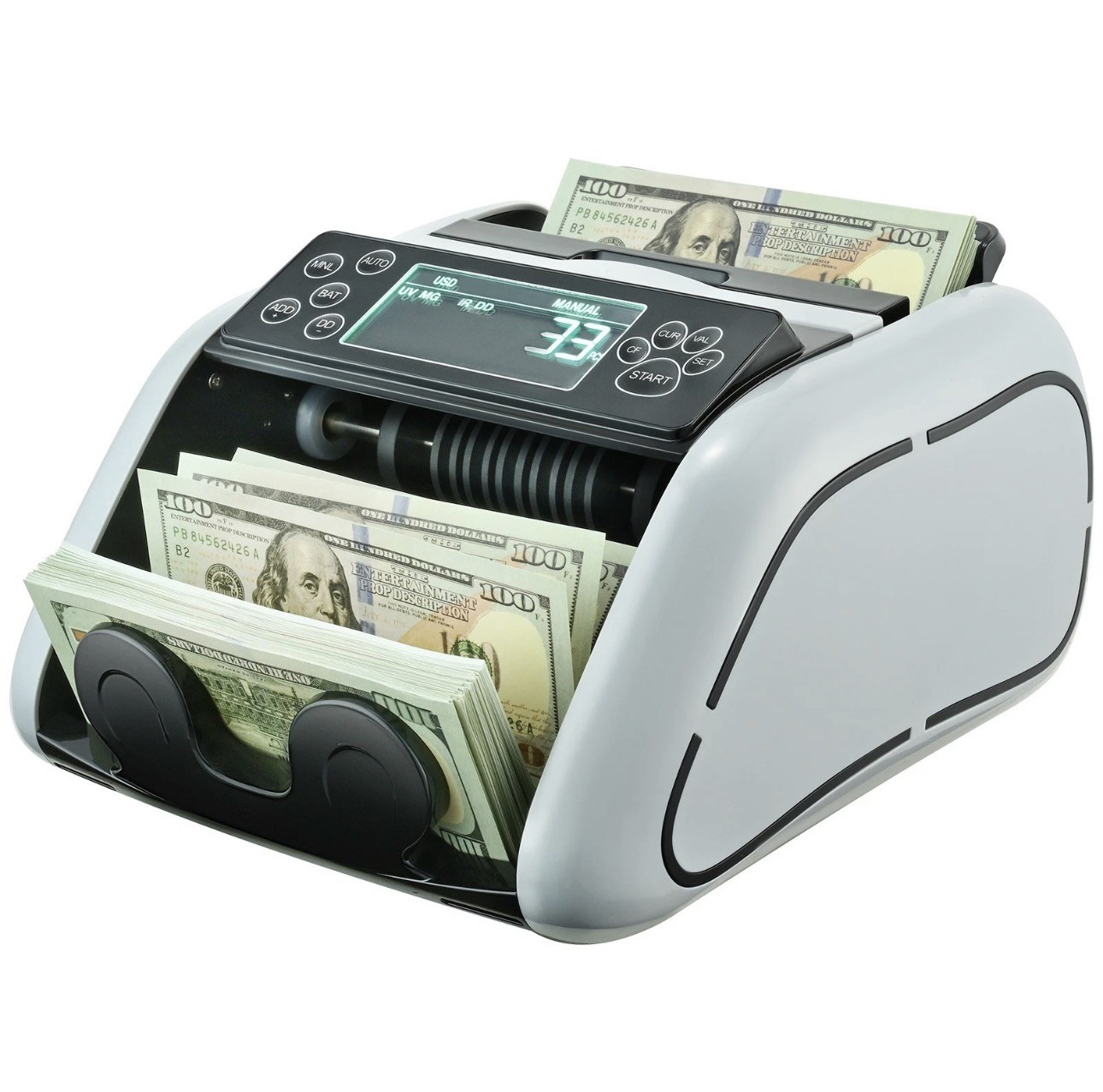 Vevor Electric Bill Counter w/ External Display, Counterfeit Detect, Batch/Add