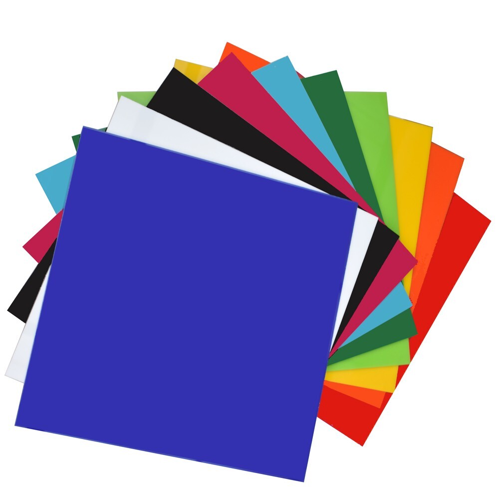 10 Pieces & 10 Colors Opaque Cast Acrylic Sheets 12″ x 12″ x 0.118″ For Crafts