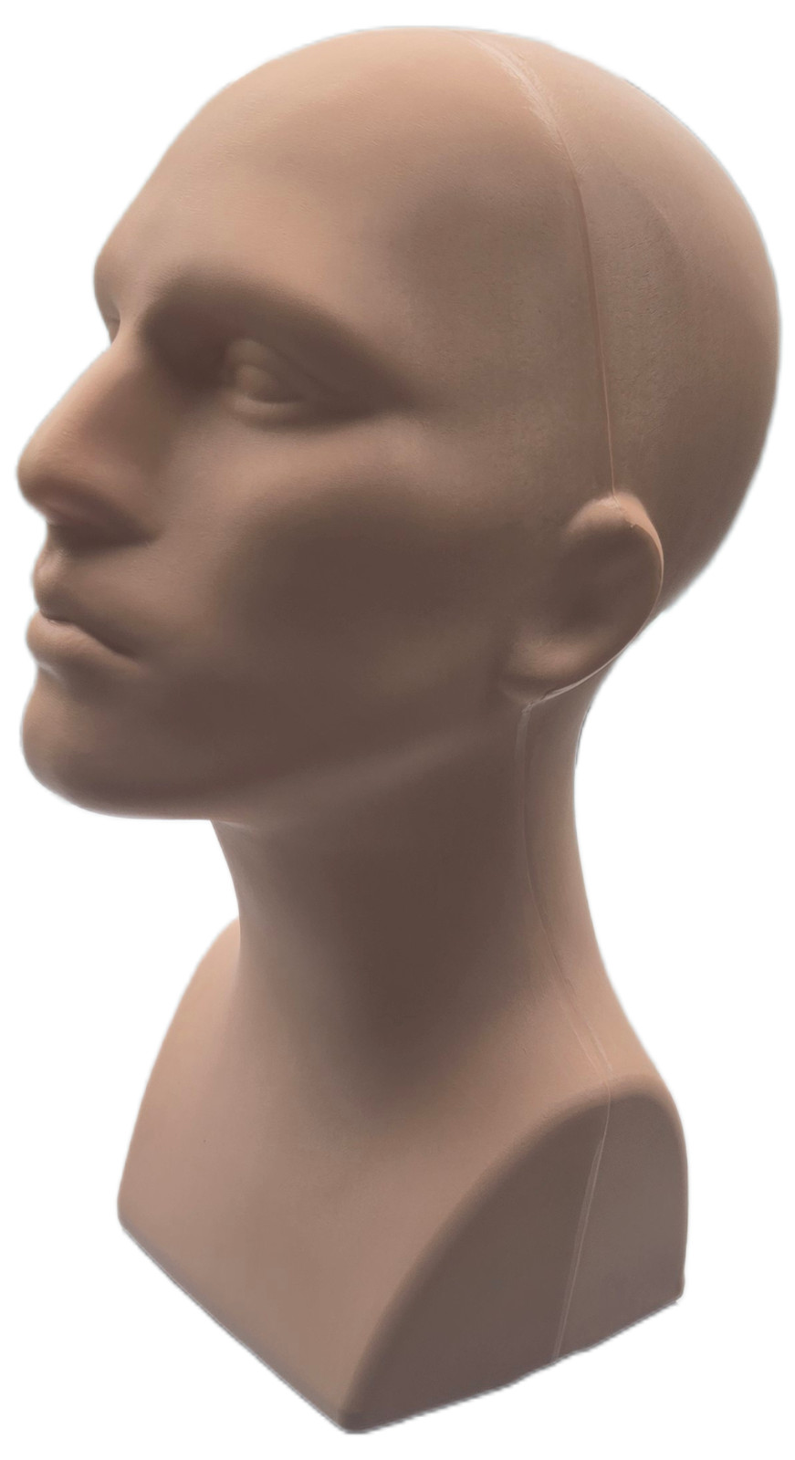 3PCS, 15:”all, Male Mannequin Head, Table Top Display, Durable PE Plastic, Flesh
