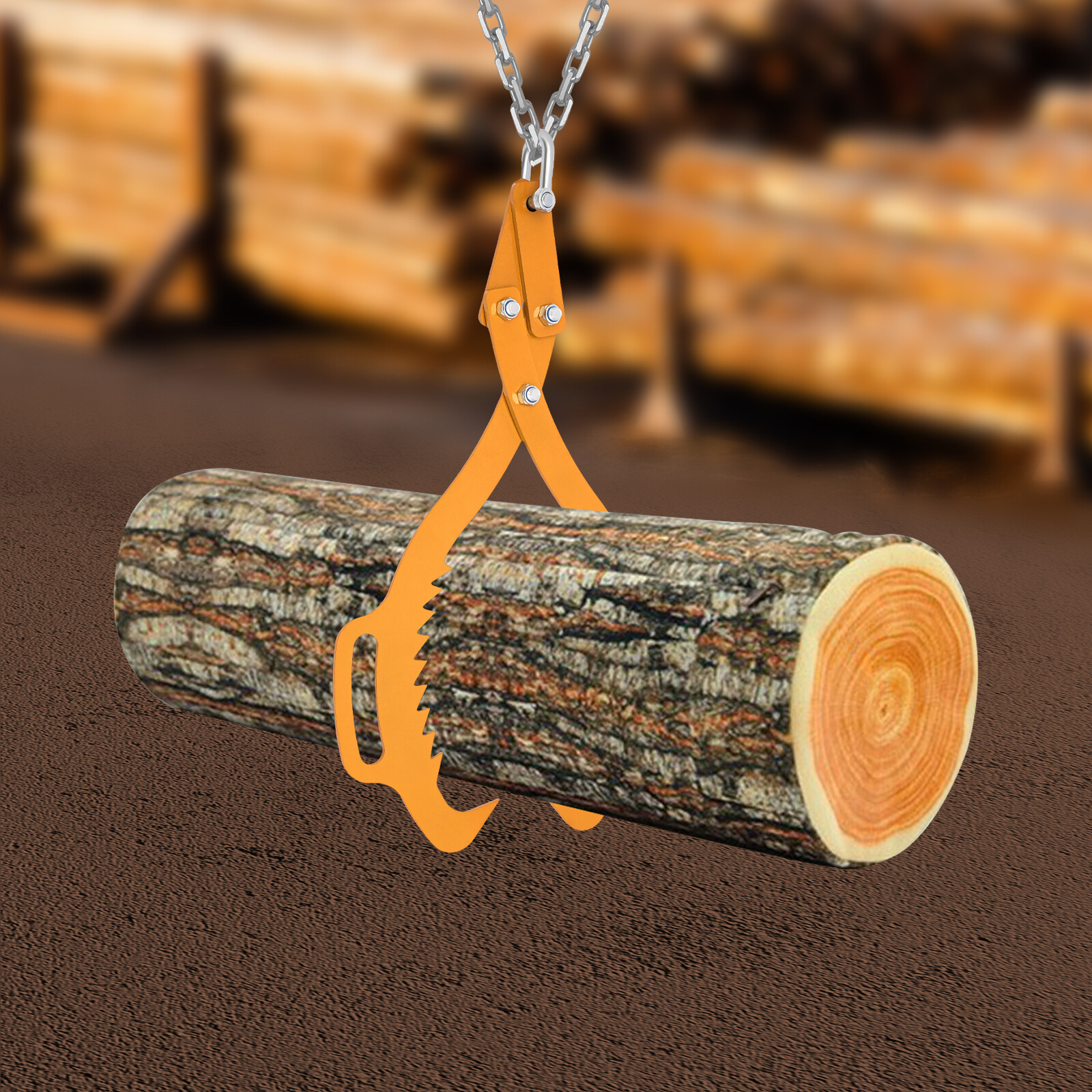 1000kg/2200Lbs 25″ Log Lifting Tongs Claw Hook Heavy Duty Grapple Timber Claw
