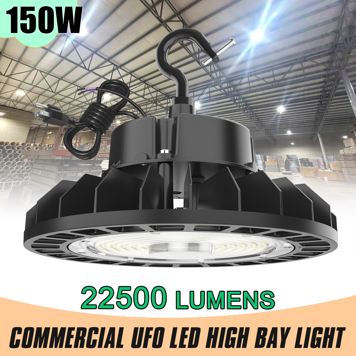 NEW 150W UFO LED High Bay Light Commercial Shop Light With Sosen Driver Dimmable