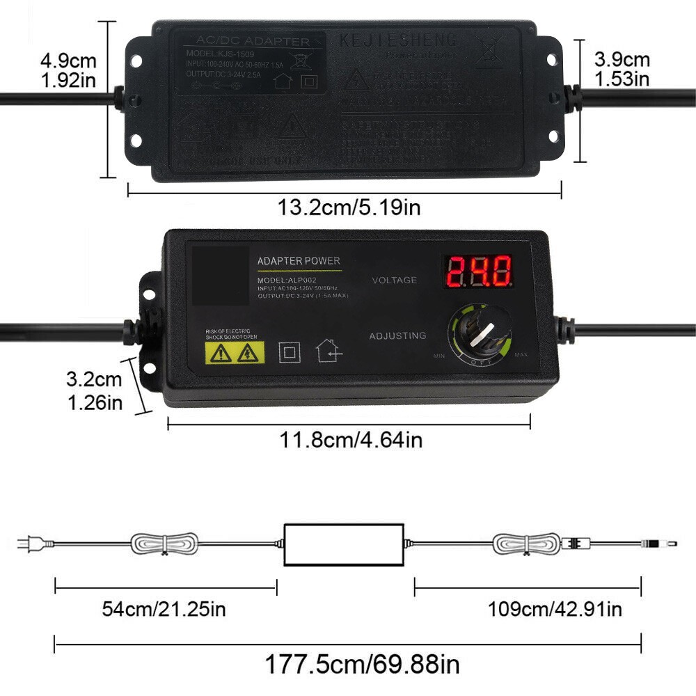 Adjustable power supplies Voltage 3 to 24V AC/DC Switch Power Supply LED Display