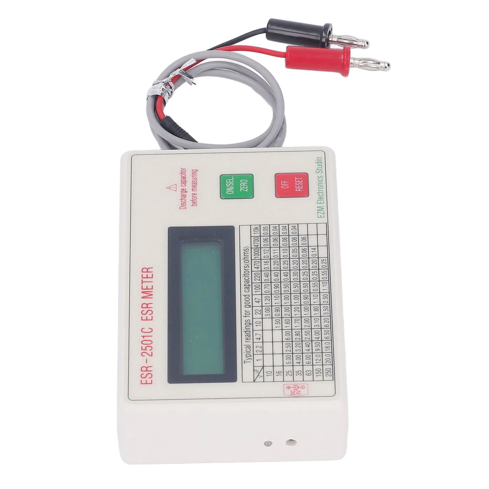 Handheld ESR DCR Capacitor Tester High Accuracy Capacitance Meter ESR-2501C