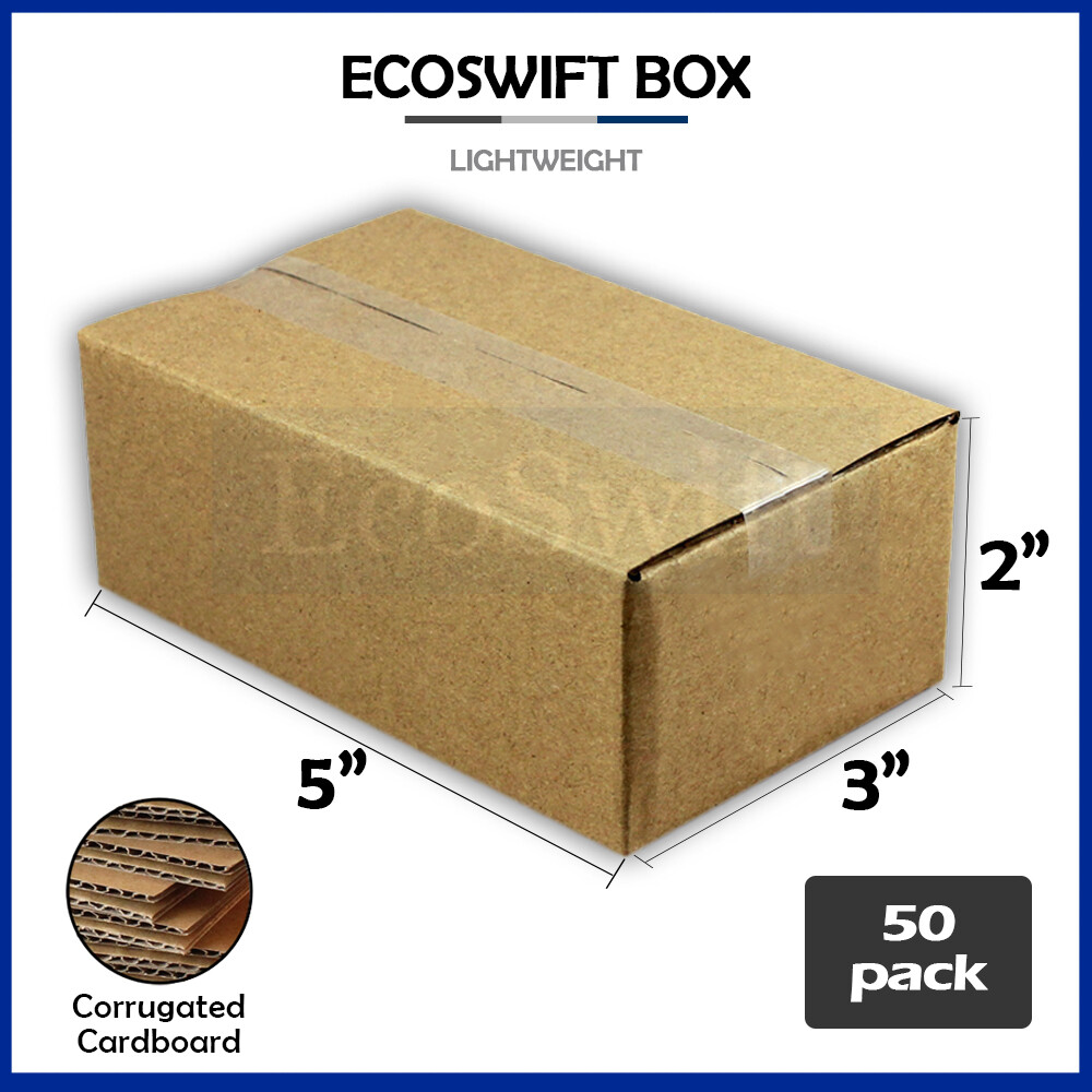 50 5x3x2 EcoSwift Cardboard Packing Moving Shipping Boxes Corrugated Box Cartons