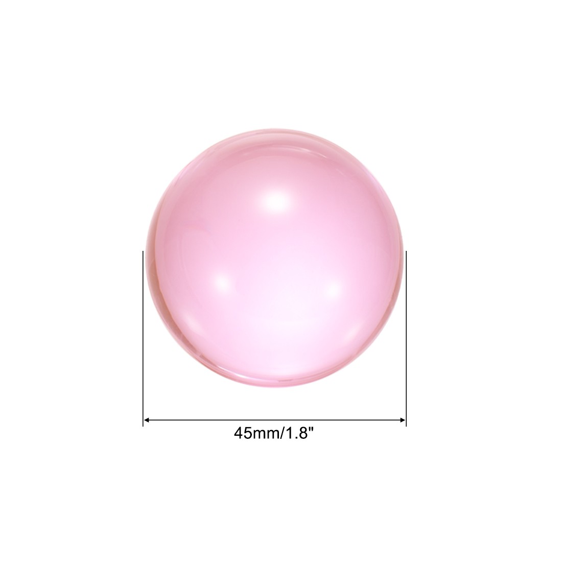 2pcs Clear Acrylic Contact Juggling Ball for Beginner 1.8″- 45mm Pink