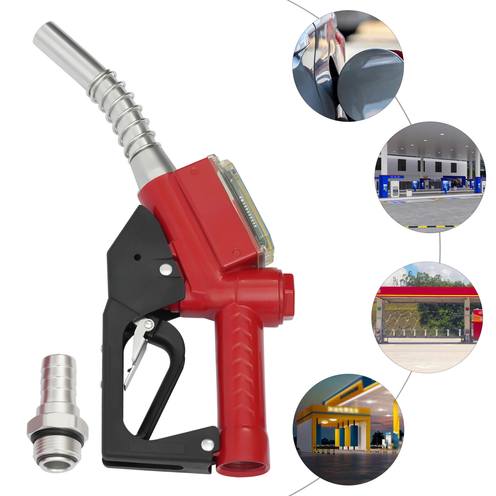 Fuel Gas Diesel Petrol Oil Delivery Gun Nozzle Dispenser with Flow Meter