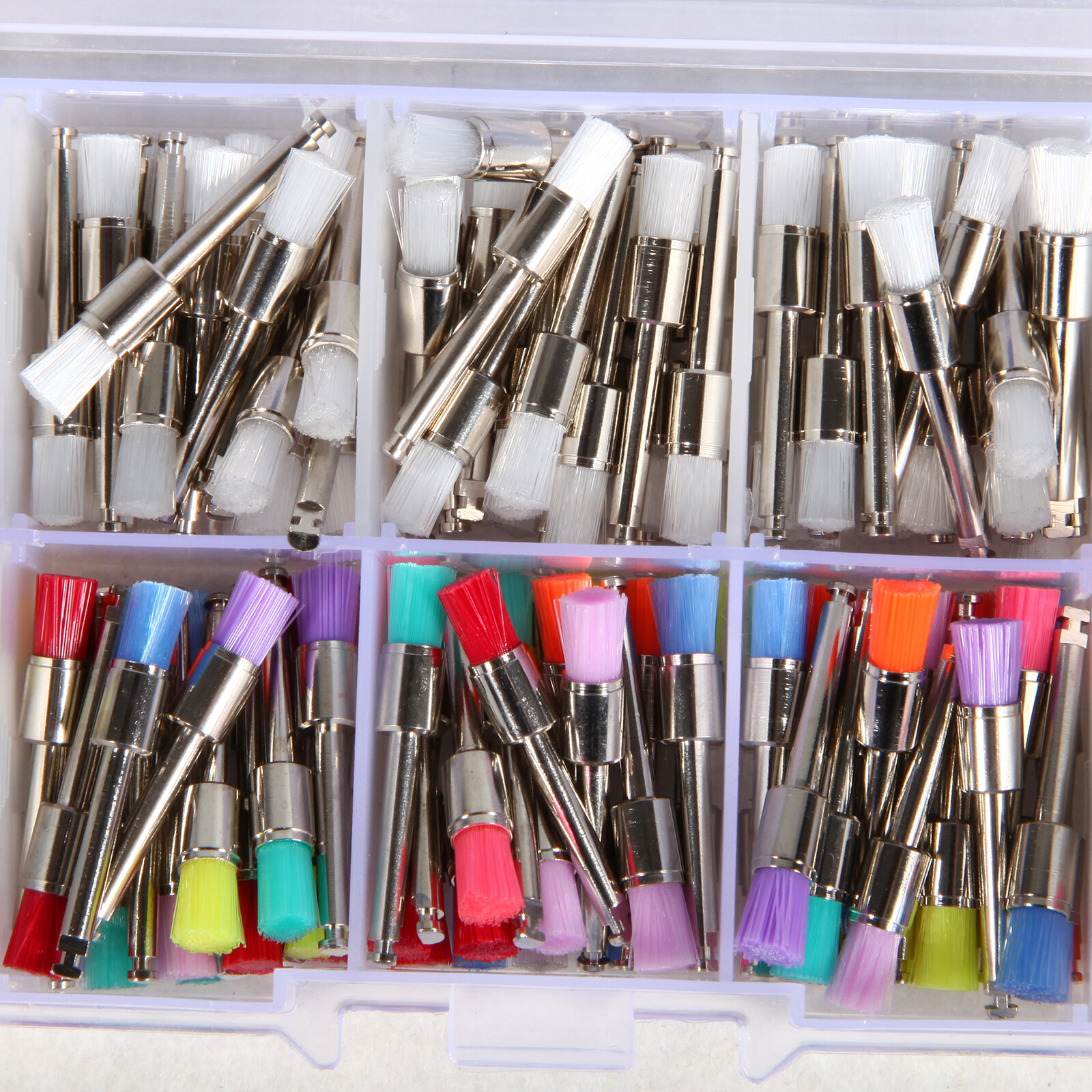 200-2000*Dental White &Color Nylon Latch Flat Polishing Polisher Prophy Brush DL