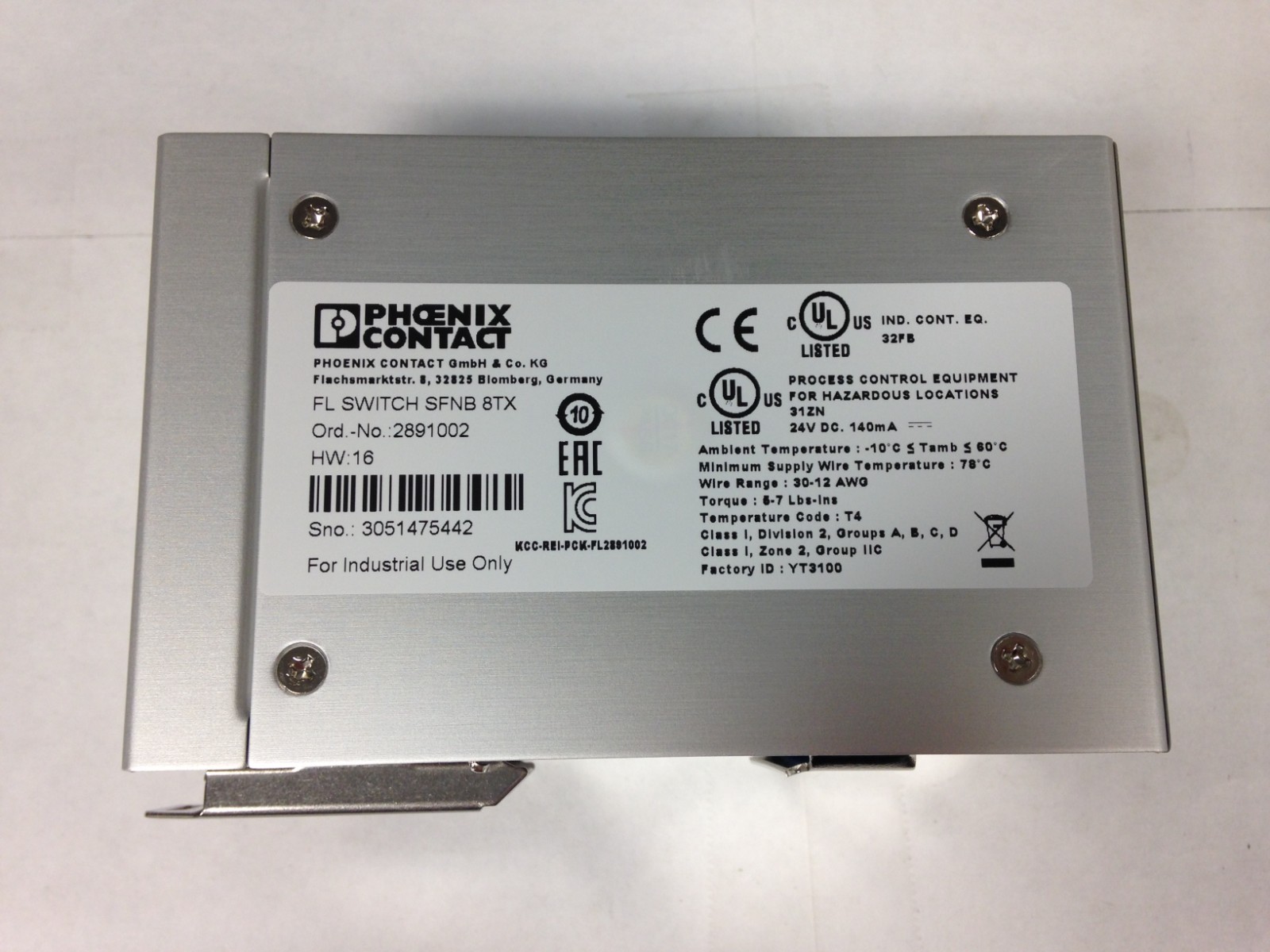 Phoenix Contact FL SWITCH SFNB 8TX Unmanaged 8 Port Switch 27 TESTED WORKS