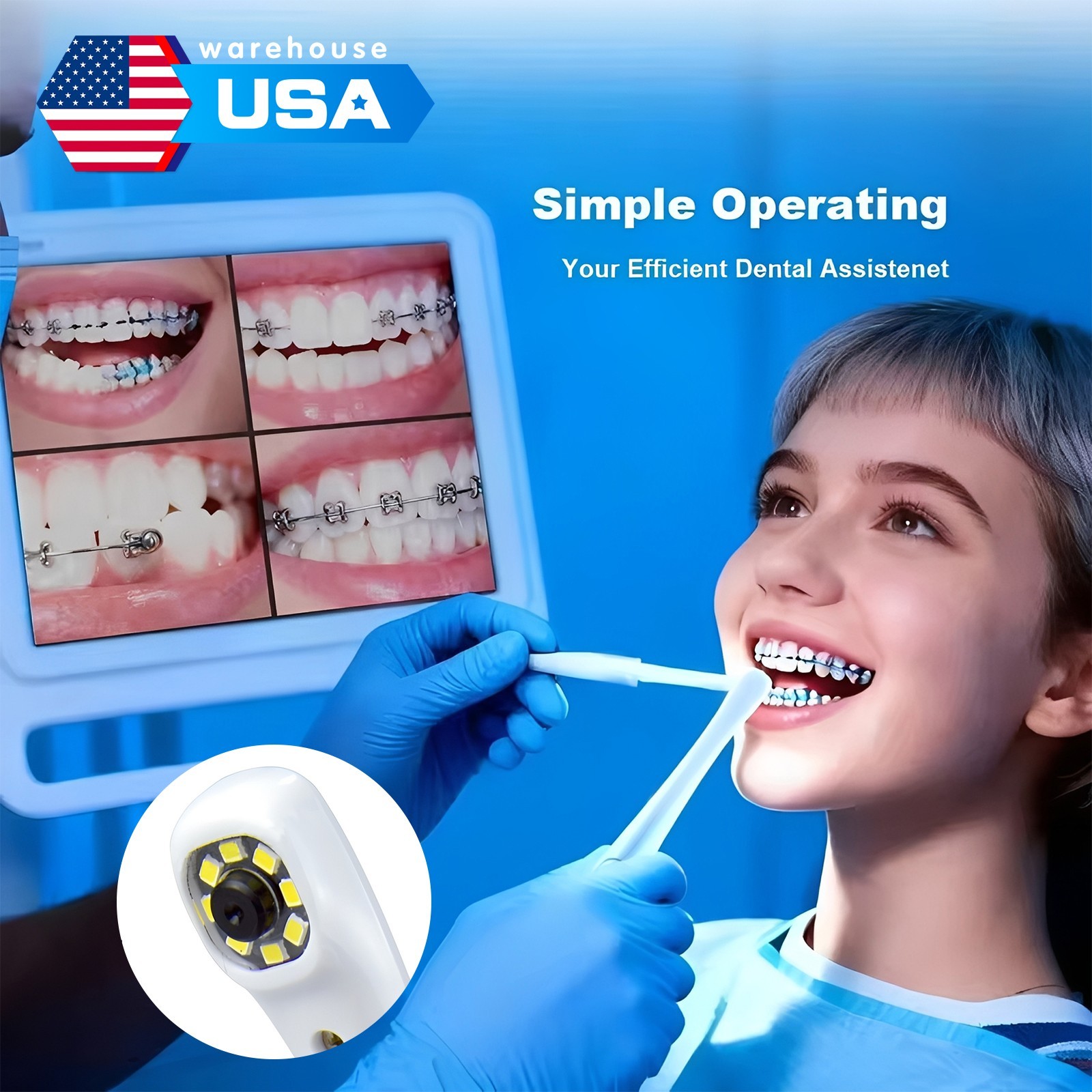 All-in-One Dental Intraoral Camera System HD 17 Inch Monitor & Steel Holder