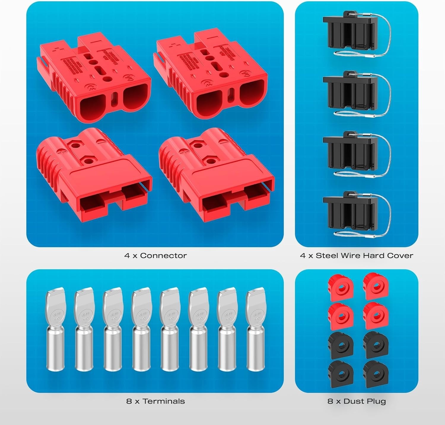 Connector 175AMP 1/0AWG Battery Quick Connect W/Hard Cover 12V-36V And