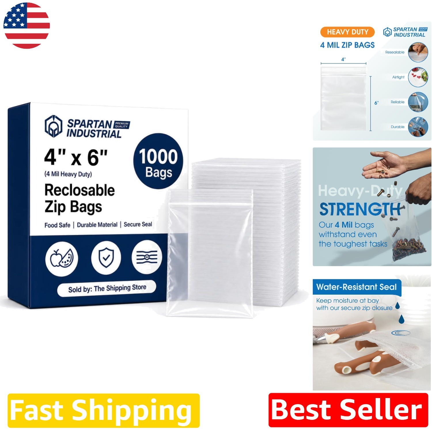 4×6 Inch 1000 Count 4 Mil Clear Zip Seal Bags – Organization Storage