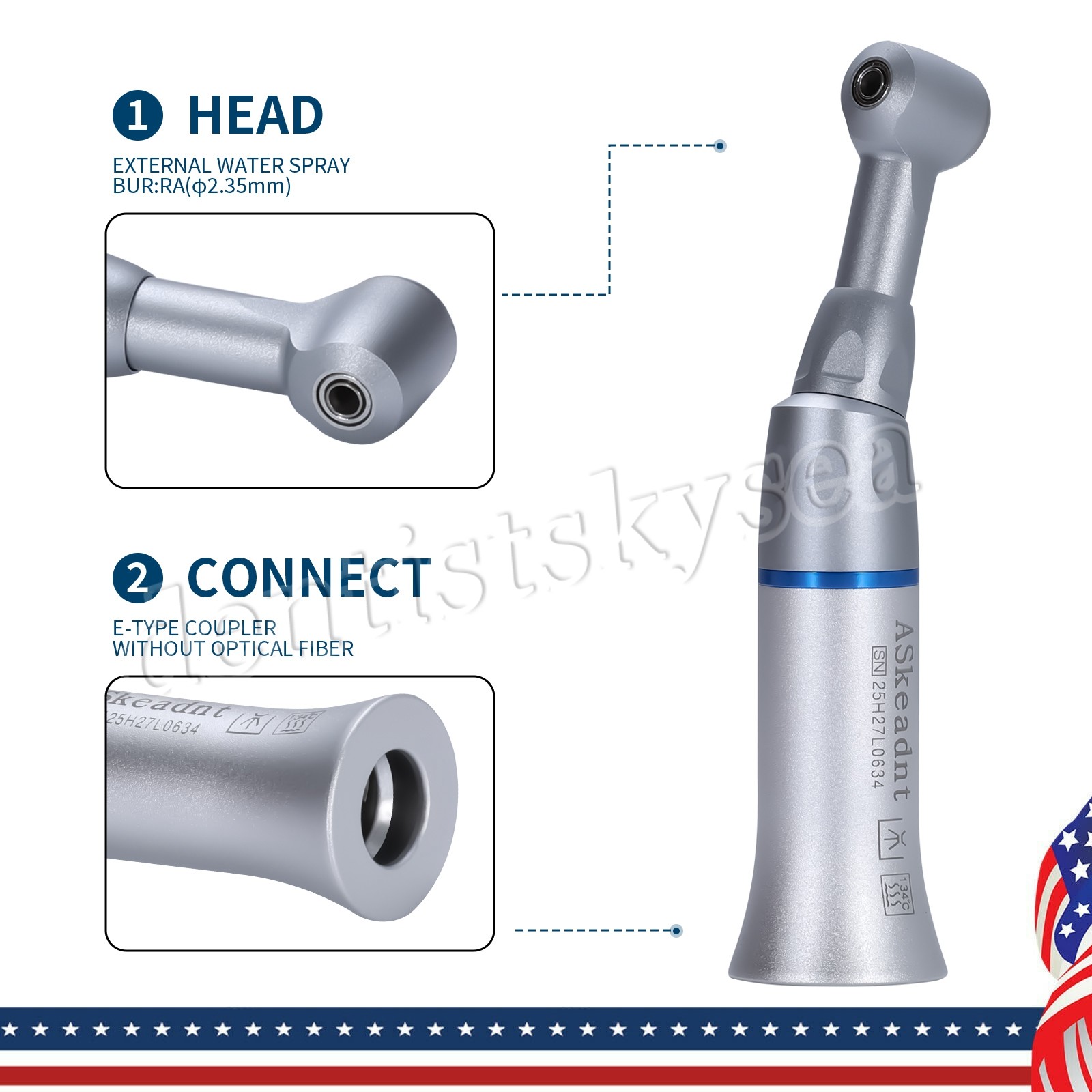 NSK FX205 Style Dental Contra Angle Low Speed Handpiece External Water Spray SP