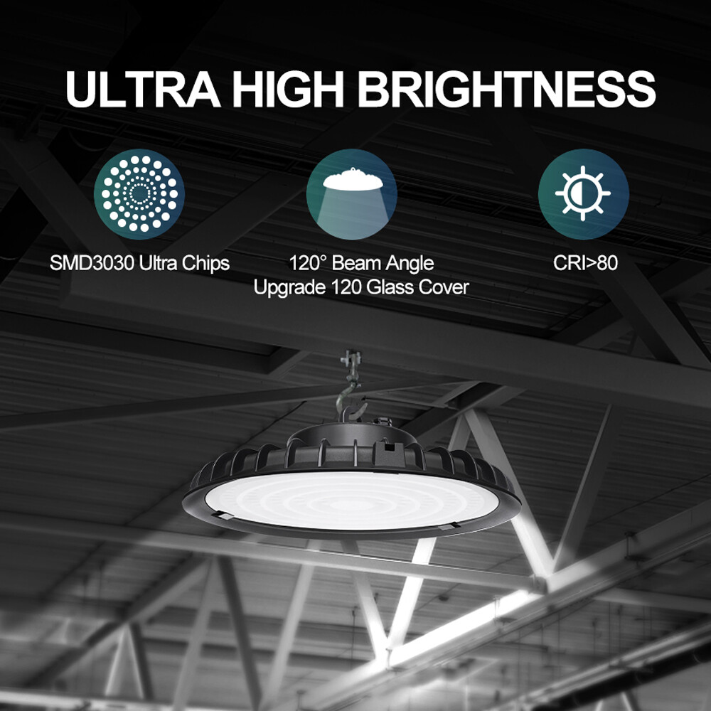 6 Pack 200W UFO Led High Bay Light Industrial Warehouse Commercial Light Fixture