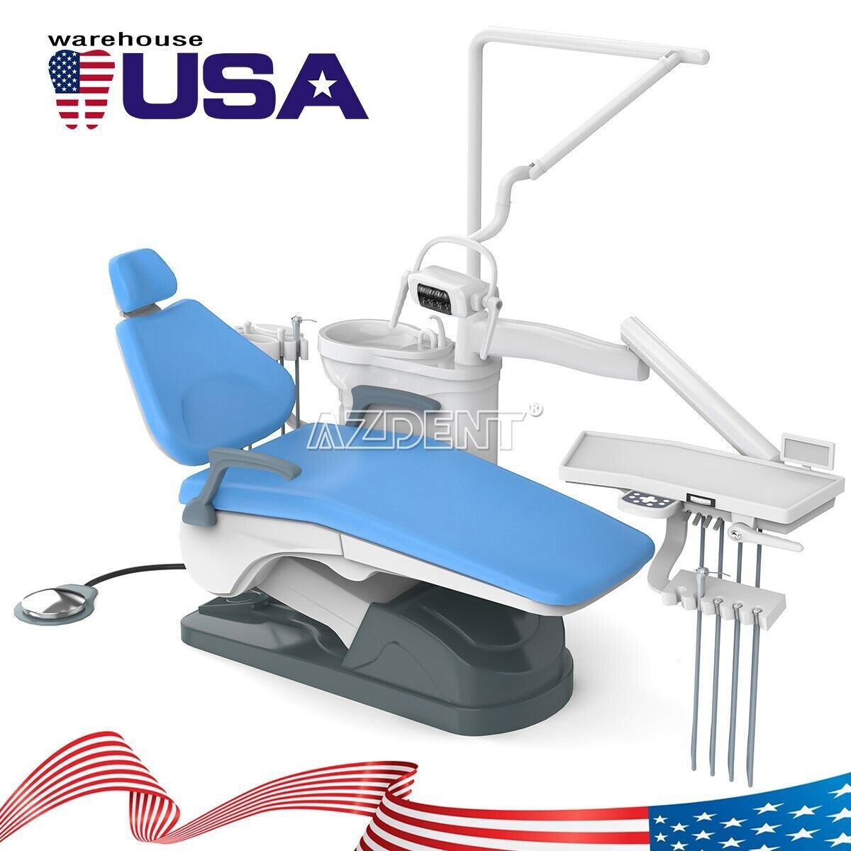 Dental Portable Unit Chair DC Motor Hard Leather Patient Chair Kit FDA TJ2688-A1