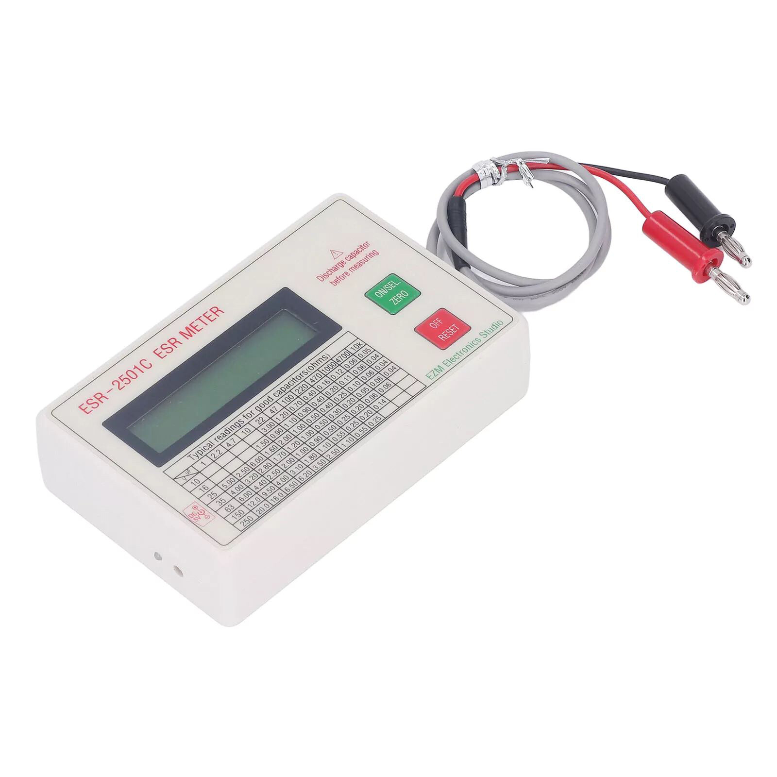 Handheld ESR DCR Capacitor Tester High Accuracy Capacitance Meter ESR-2501C